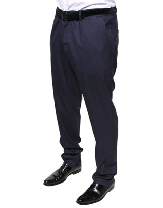 Schmale, elegante Hose aus blauer Wolle