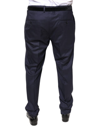 Schmale, elegante Hose aus blauer Wolle