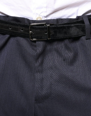 Schmale, elegante Hose aus blauer Wolle