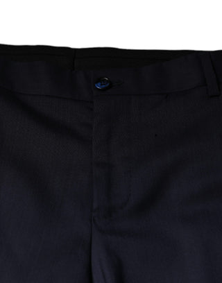 Schmale, elegante Hose aus blauer Wolle