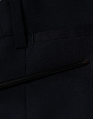 Schmale, elegante Hose aus blauer Wolle