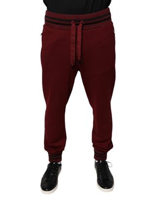 Dunkelrote Baumwoll-Herren-Jogger-Sweatpants Hose