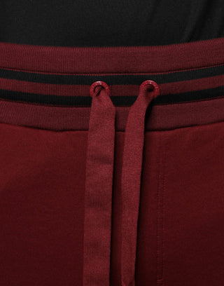 Dunkelrote Baumwoll-Herren-Jogger-Sweatpants Hose