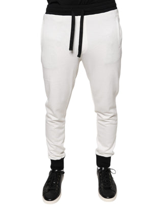 Weiße Baumwolle Slim Herren Jogger Sweatpants Hose