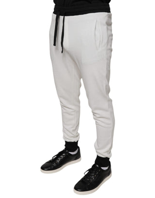 Weiße Baumwolle Slim Herren Jogger Sweatpants Hose