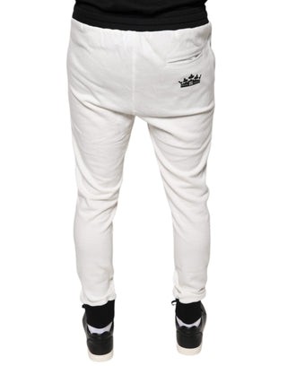 Weiße Baumwolle Slim Herren Jogger Sweatpants Hose