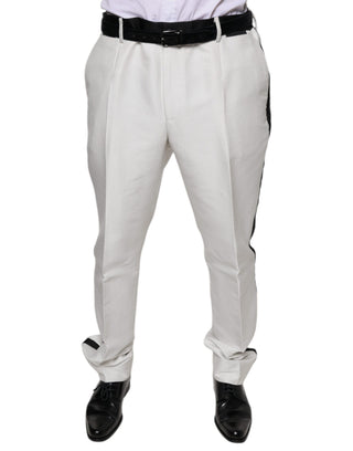 Weiße elegante Anzughose aus Polyester