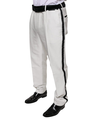Weiße elegante Anzughose aus Polyester