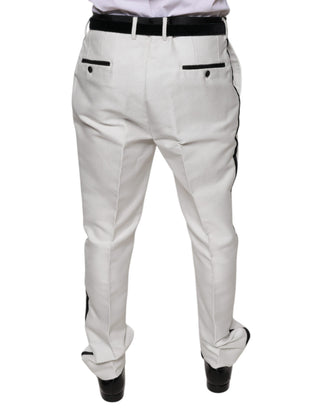 Weiße elegante Anzughose aus Polyester