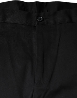 Schwarze schmale Herren-Anzughose aus Stretch-Baumwolle
