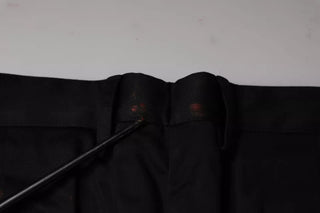 Schwarze schmale Herren-Anzughose aus Stretch-Baumwolle