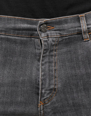 Dunkelgraue Stretch-Jeans aus Baumwolle
