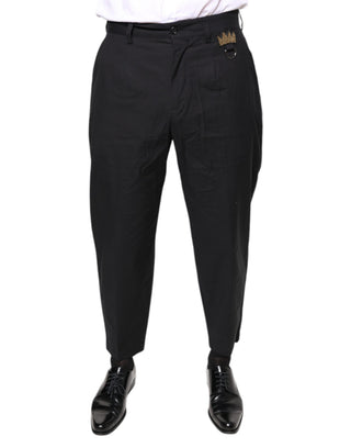 Schwarze Crown-Baumwollhose