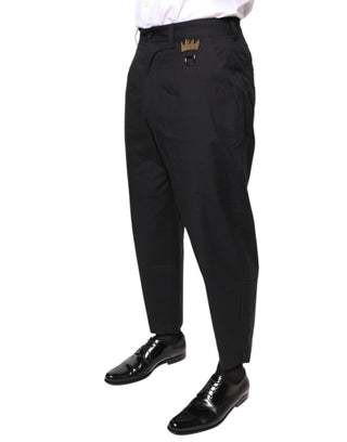 Schwarze Crown-Baumwollhose