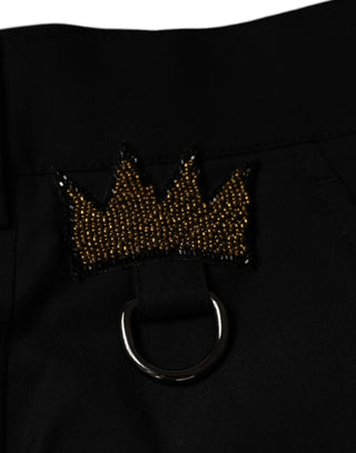 Schwarze Crown-Baumwollhose