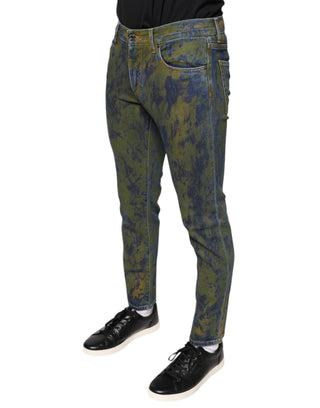 Blue Cotton Dye Slim Fit Herren Jeans