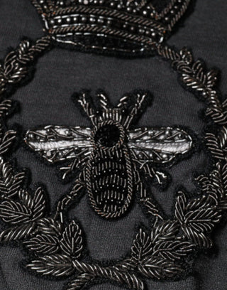 Suéter de punto con bordado de abeja Crown gris