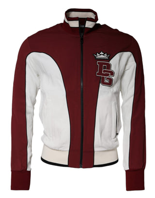 Sudadera con cremallera completa con logo rojo y blanco