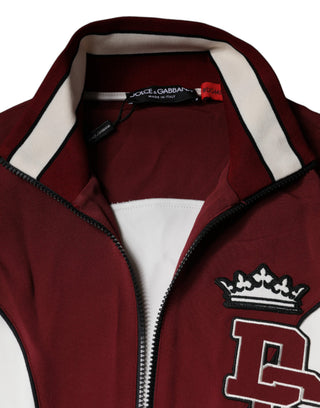 Sudadera con cremallera completa con logo rojo y blanco