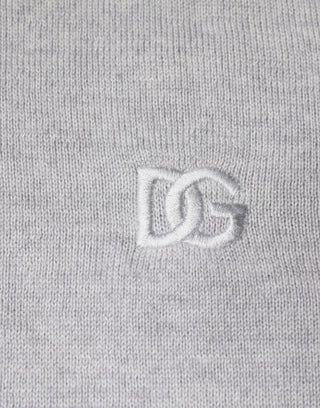 Light Gray Wool Crew Neck Pullover Sweater