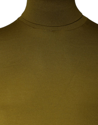 Suéter de cuello alto de cachemira marrón