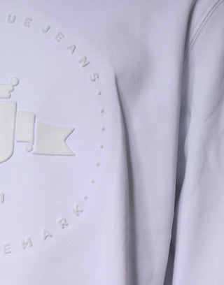 Herren-Sweatshirt mit Rundhalsausschnitt und geprägtem weißem Logo