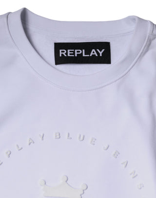 Herren-Sweatshirt mit Rundhalsausschnitt und geprägtem weißem Logo