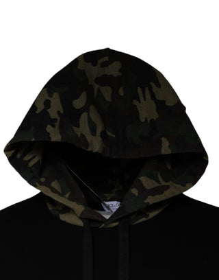 Schwarzer Kapuzenpullover im Camouflage-Muster