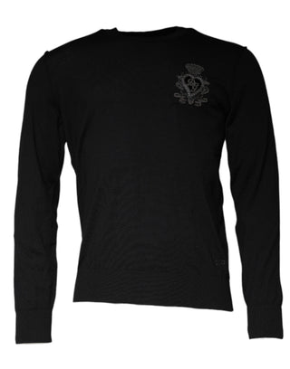 Pullover mit Rundhalsausschnitt „Black Crown Heart“