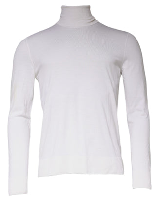 Weißer Rollkragenpullover für Herren, Langarm