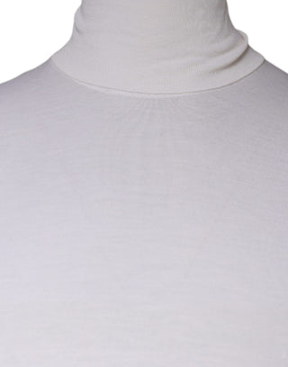 Weißer Rollkragenpullover für Herren, Langarm