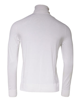 Weißer Rollkragenpullover für Herren, Langarm
