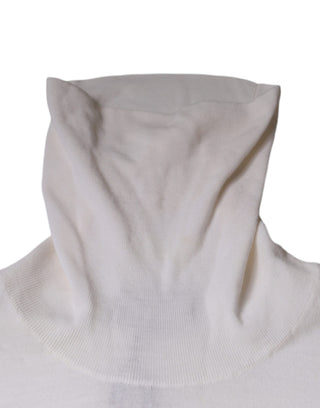 Weißer Rollkragenpullover für Herren, Langarm