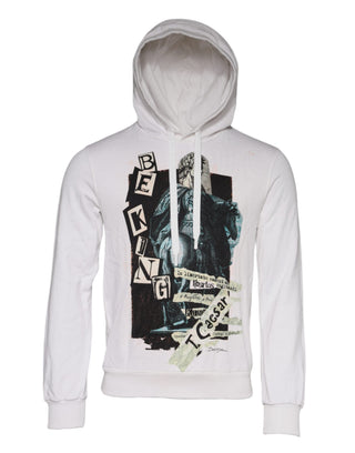 Weißer Caesar Baumwoll-Kapuzenpullover
