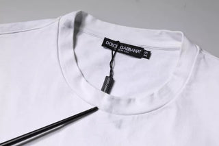 Weißes T-Shirt aus Baumwolle mit Logo-Print und Rundhalsausschnitt