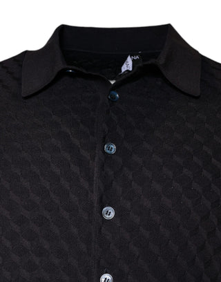 Multicolor Silk Button Down Collared T-shirt