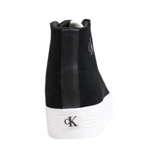 Black Suede Leather Platform Sneakers