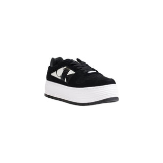 Black Leather Platform Sneakers