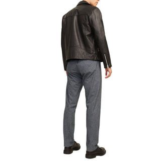 Gray Cotton Casual Pants