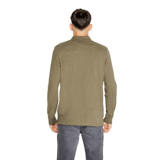 Grünes Langarm-T-Shirt aus Baumwolle