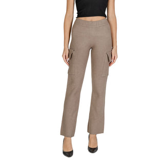 Beige Viskose-Cargohose