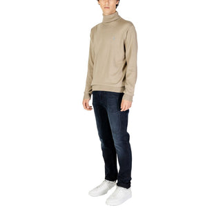 Beiger Baumwoll-Rollkragenpullover