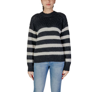 Schwarz-weißes Sweatshirt aus recyceltem Polyester