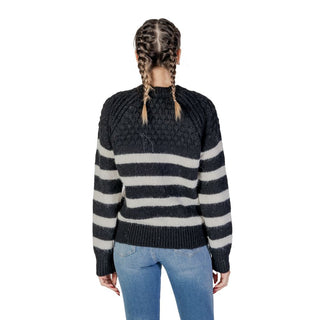 Schwarz-weißes Sweatshirt aus recyceltem Polyester