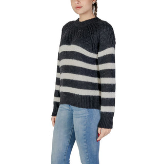 Schwarz-weißes Sweatshirt aus recyceltem Polyester
