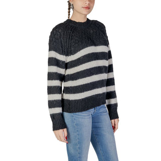 Schwarz-weißes Sweatshirt aus recyceltem Polyester