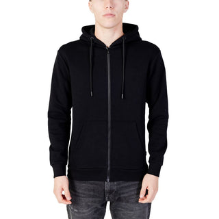 Sudadera con capucha negra de poliéster