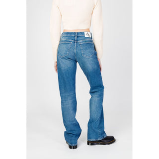 Blaue Baumwoll-Mom-Jeans