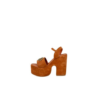 Braune Wildleder High-Heel-Pumps