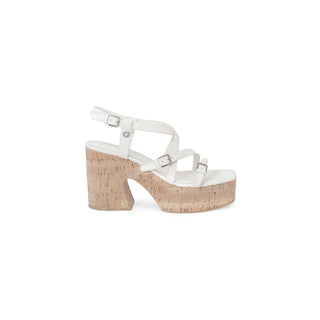 Beige Leather High Heel Pumps